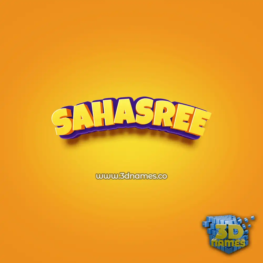 sahasree in Orange Toon style - 3D name wallpaper