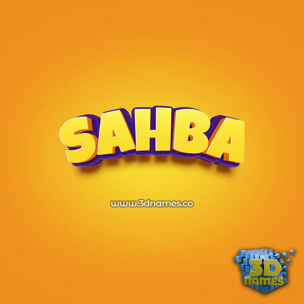 sahba in Orange Toon style - 3D name wallpaper