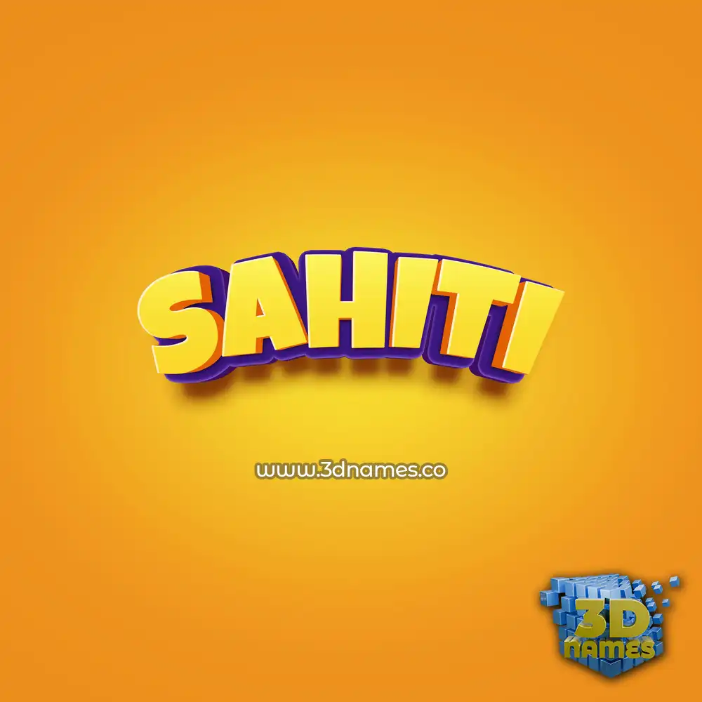 sahiti in Orange Toon style - 3D name wallpaper