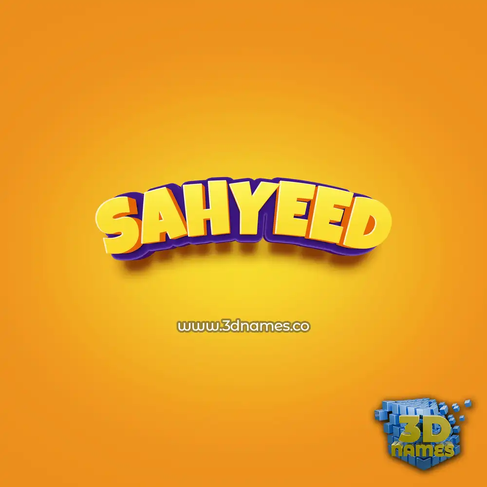 sahyeed in Orange Toon style - 3D name wallpaper