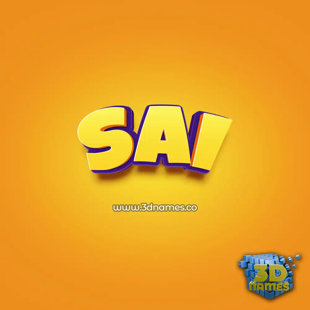 sai in Orange Toon style - 3D name wallpaper