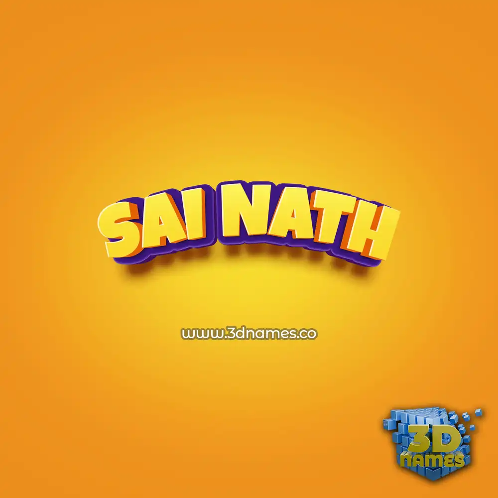sai nath in Orange Toon style - 3D name wallpaper