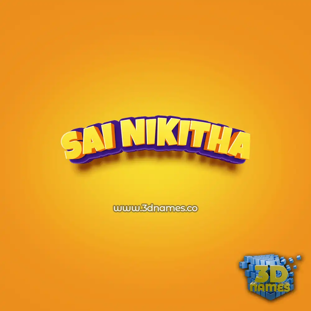 sai nikitha in Orange Toon style - 3D name wallpaper