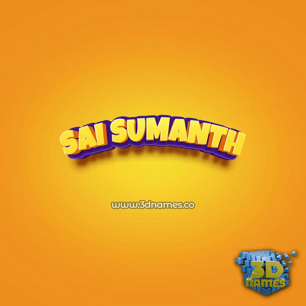 sai sumanth in Orange Toon style - 3D name wallpaper