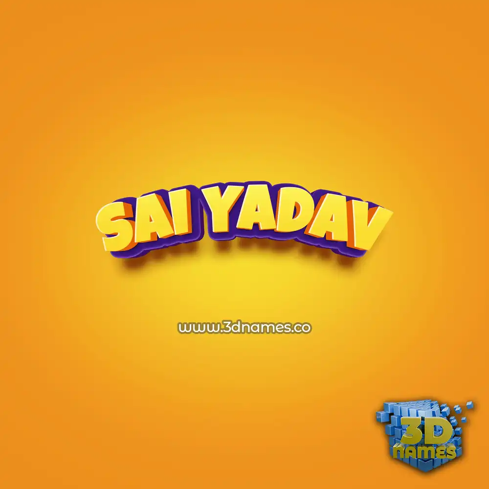 sai yadav in Orange Toon style - 3D name wallpaper