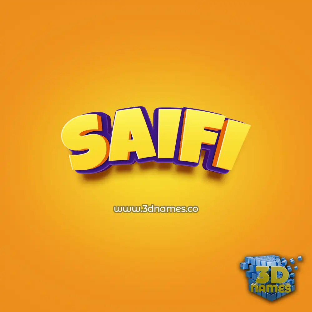 saifi in Orange Toon style - 3D name wallpaper