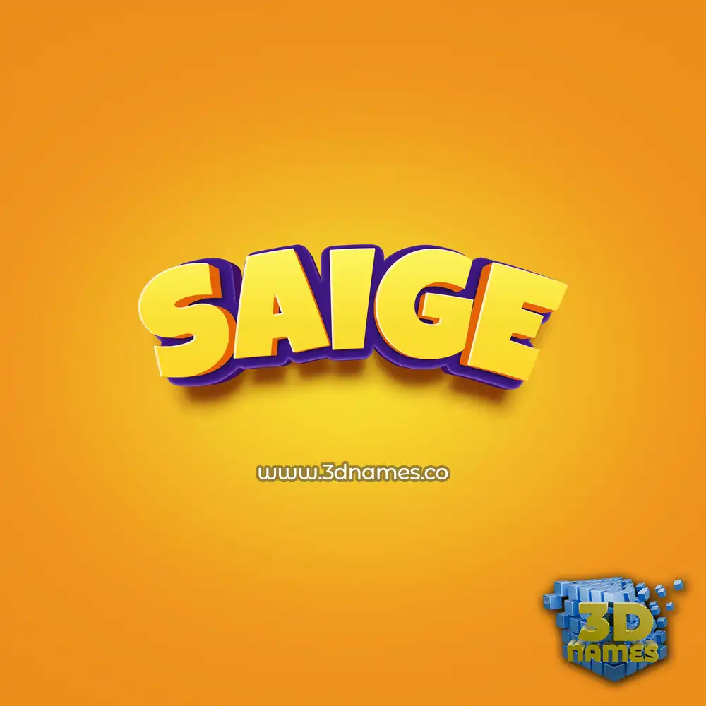 saige in Orange Toon style - 3D name wallpaper