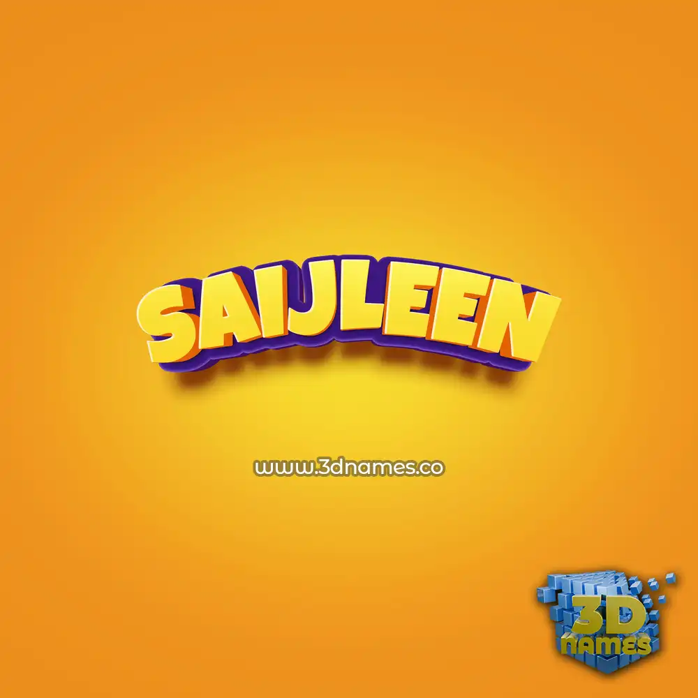 saijleen in Orange Toon style - 3D name wallpaper