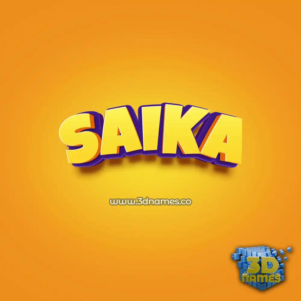 saika in Orange Toon style - 3D name wallpaper