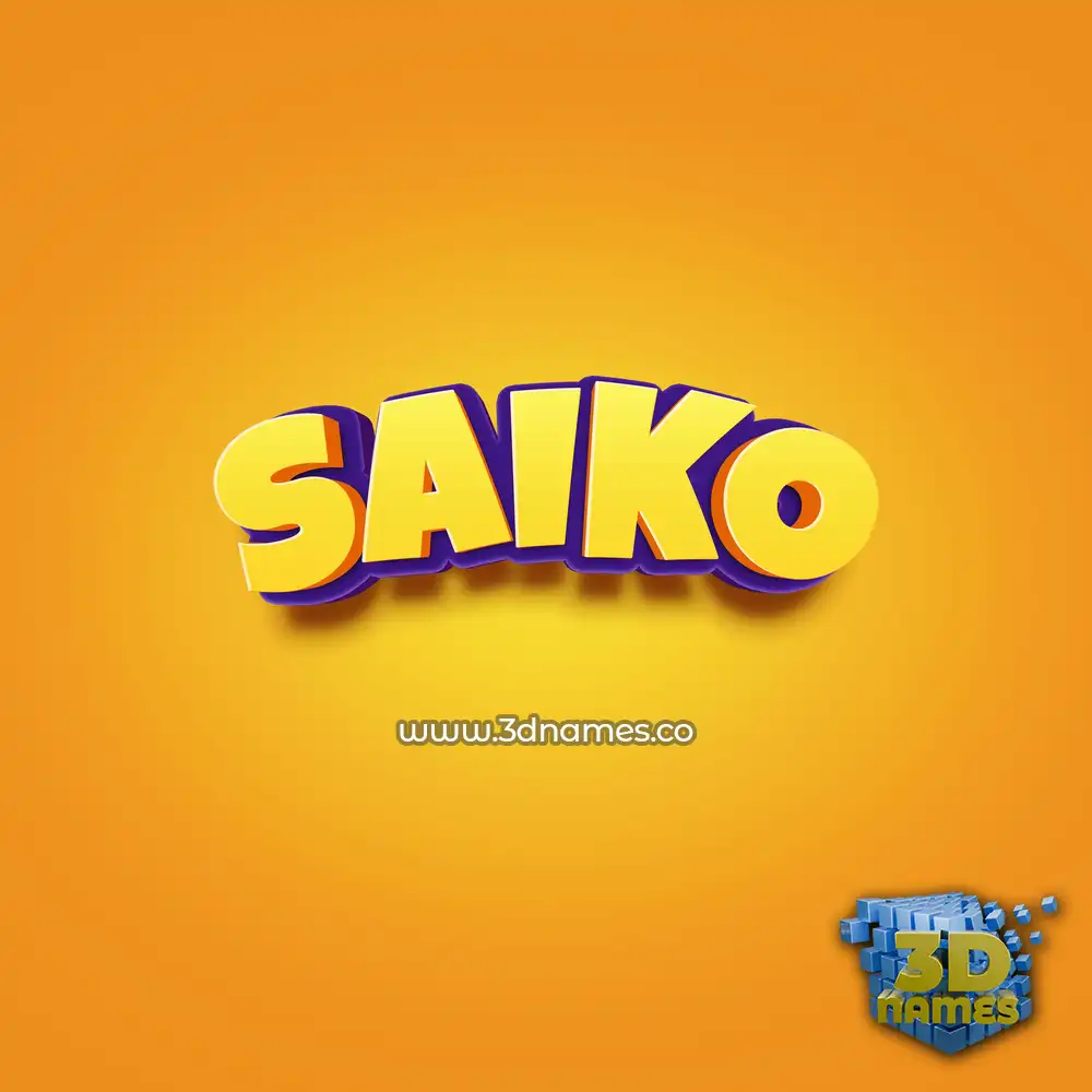 saiko in Orange Toon style - 3D name wallpaper