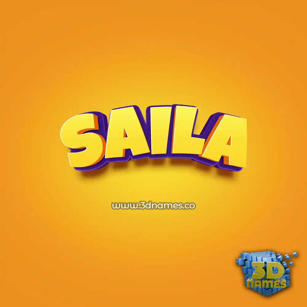 saila in Orange Toon style - 3D name wallpaper