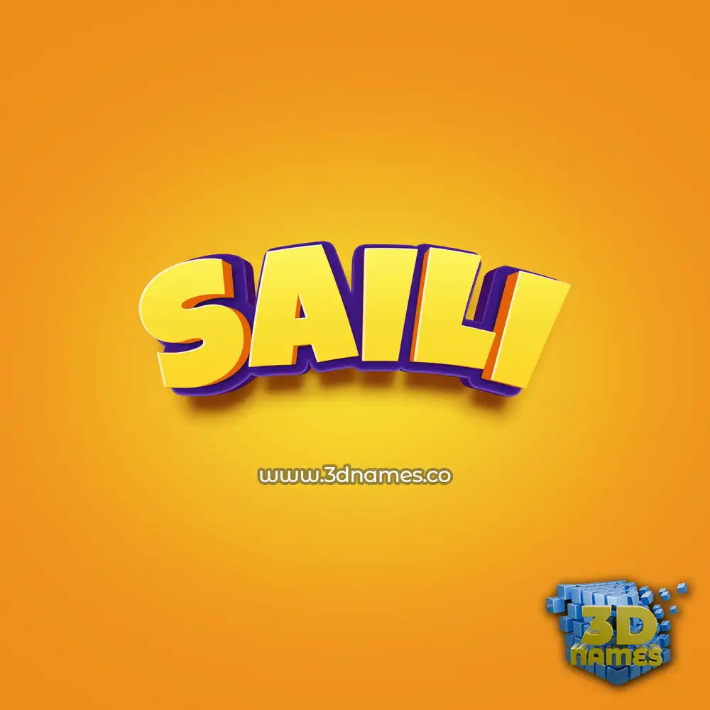 saili in Orange Toon style - 3D name wallpaper
