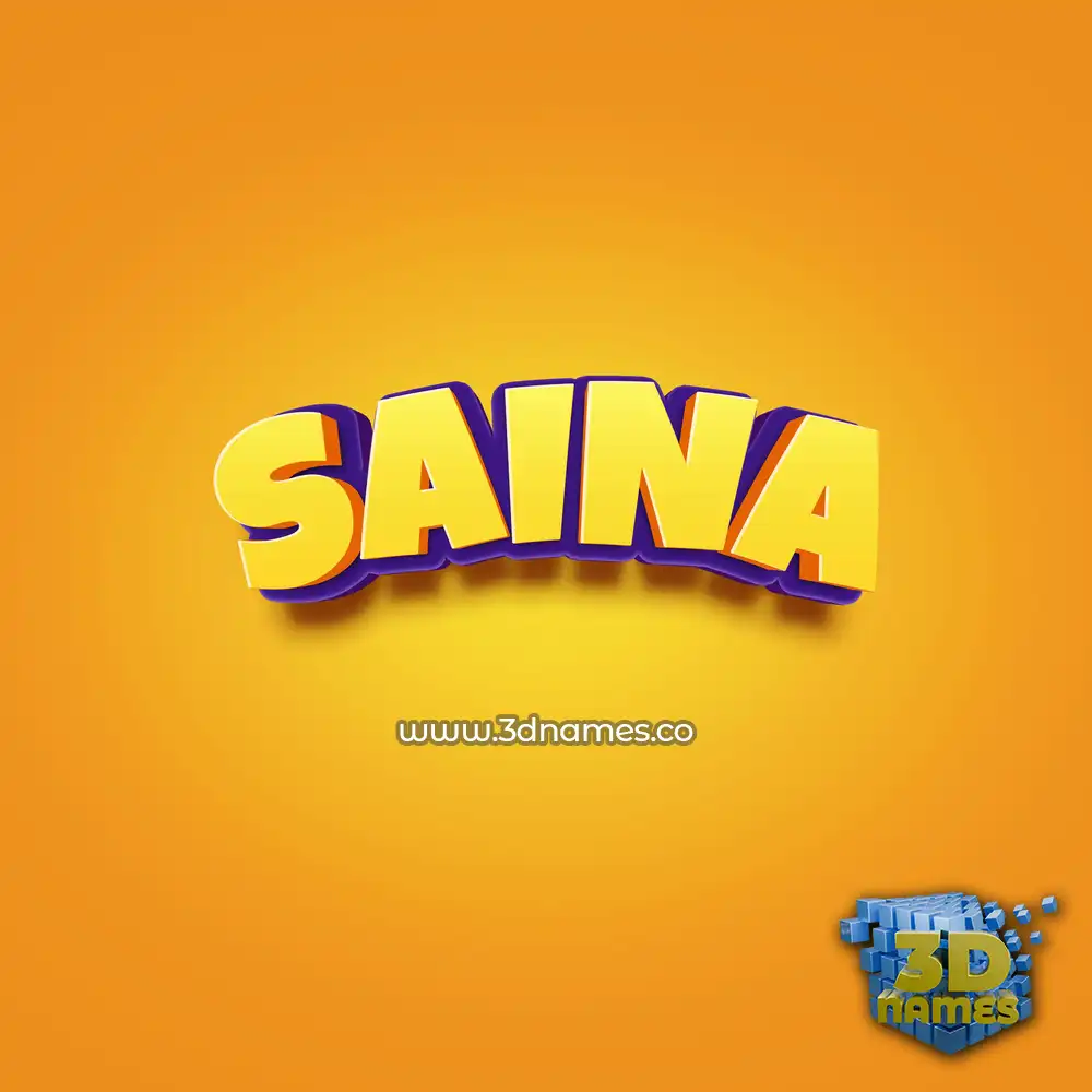 saina in Orange Toon style - 3D name wallpaper