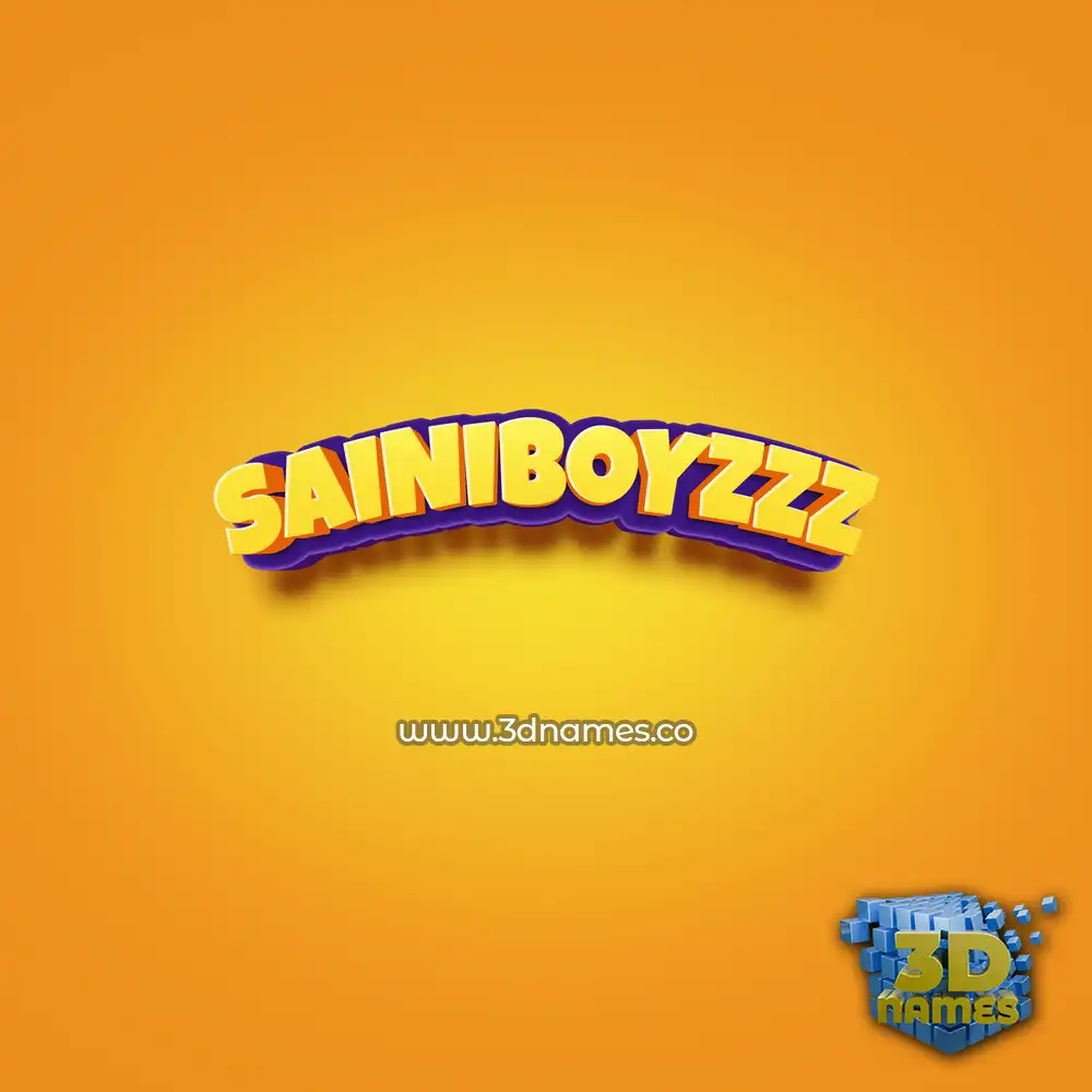 sainiboyzzz in Orange Toon style - 3D name wallpaper