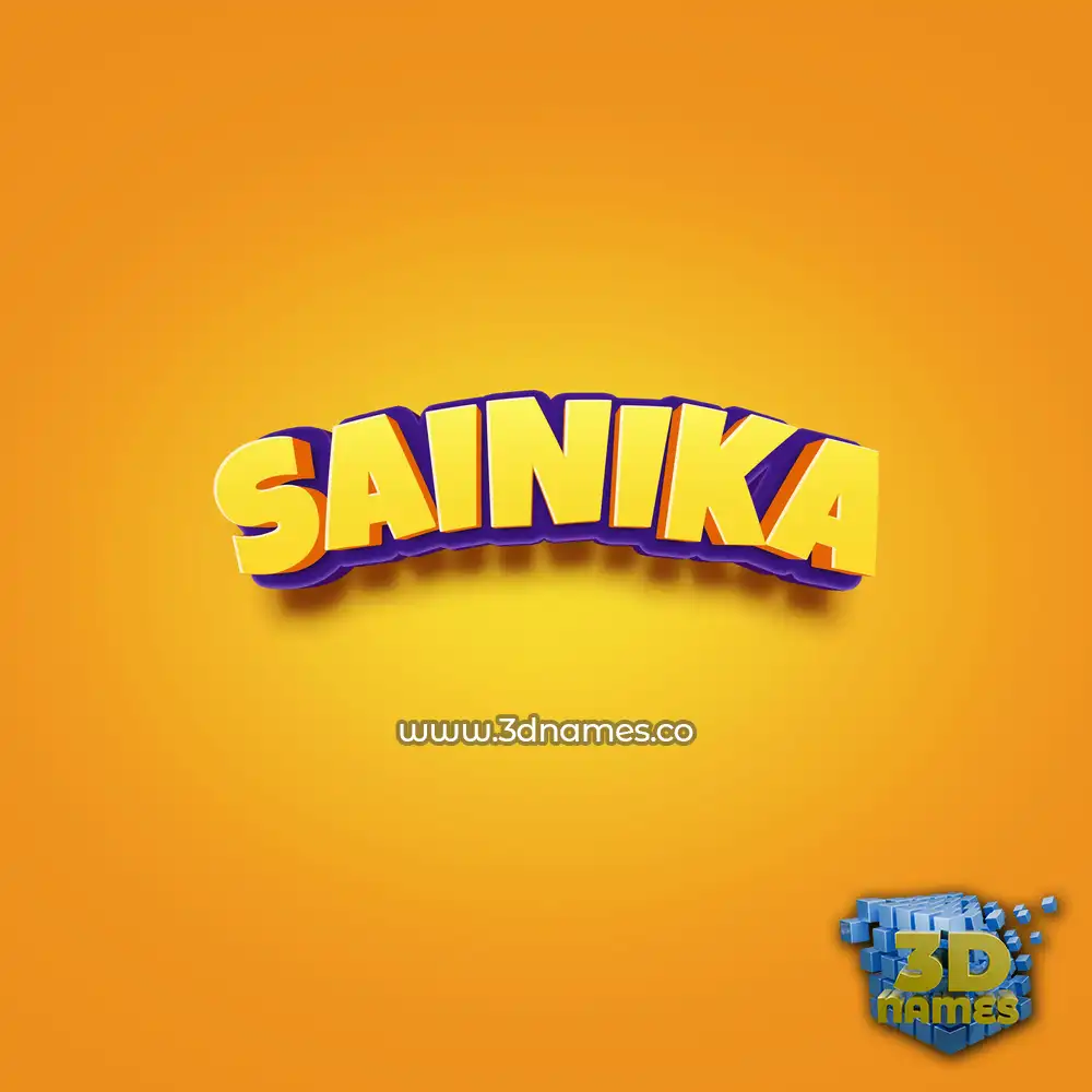 sainika in Orange Toon style - 3D name wallpaper