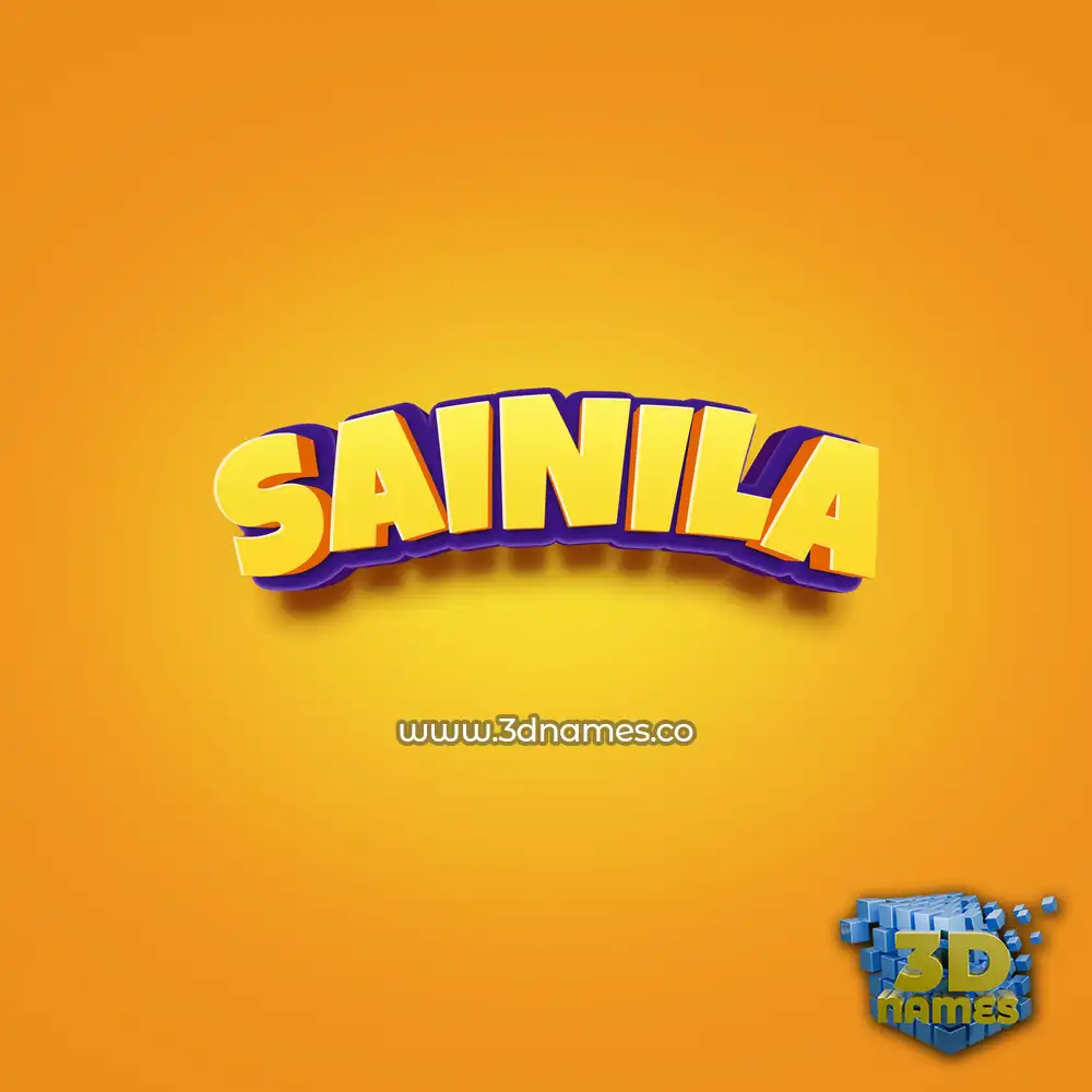 sainila in Orange Toon style - 3D name wallpaper
