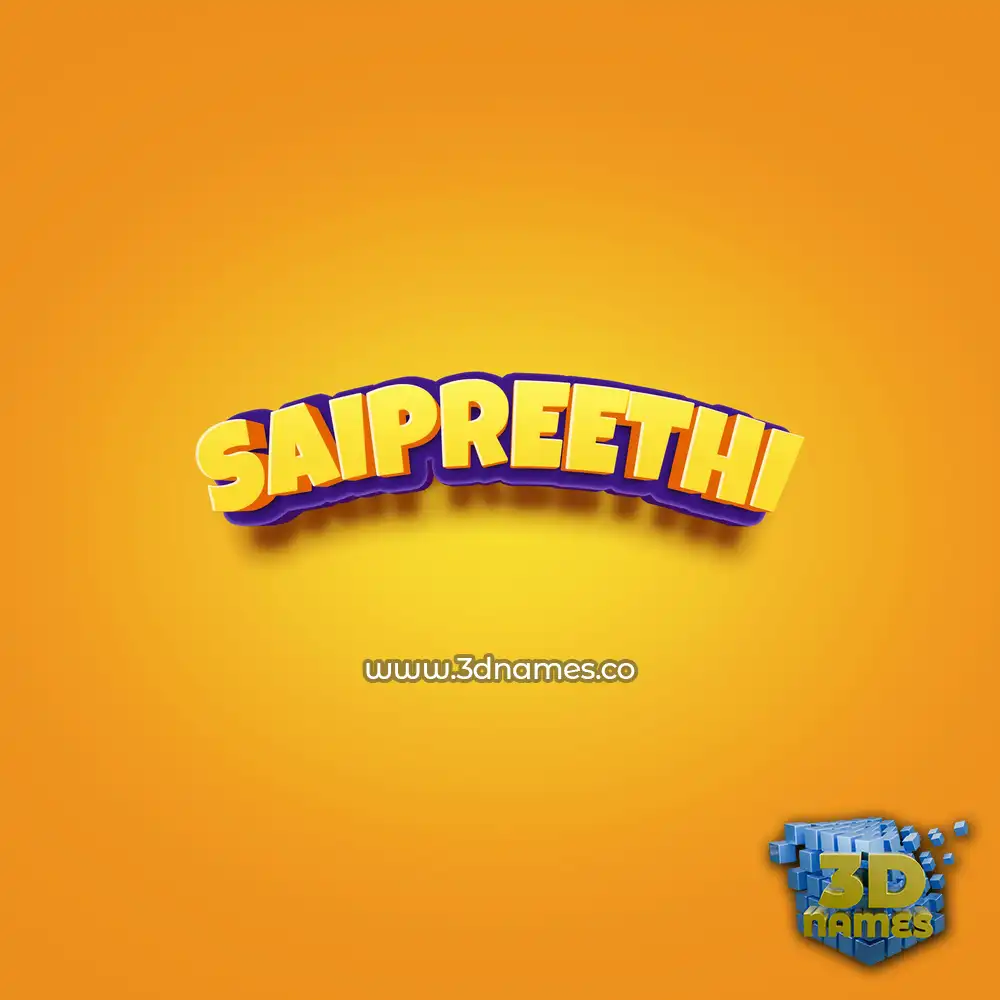 saipreethi in Orange Toon style - 3D name wallpaper