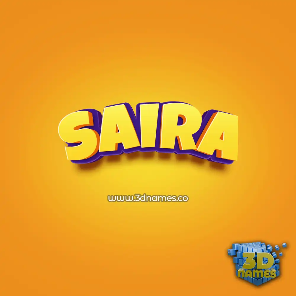 saira in Orange Toon style - 3D name wallpaper
