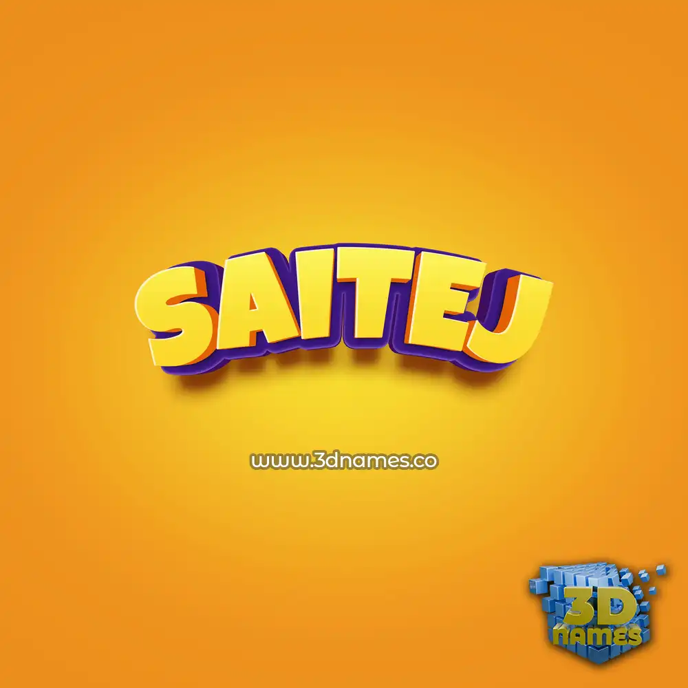 saitej in Orange Toon style - 3D name wallpaper