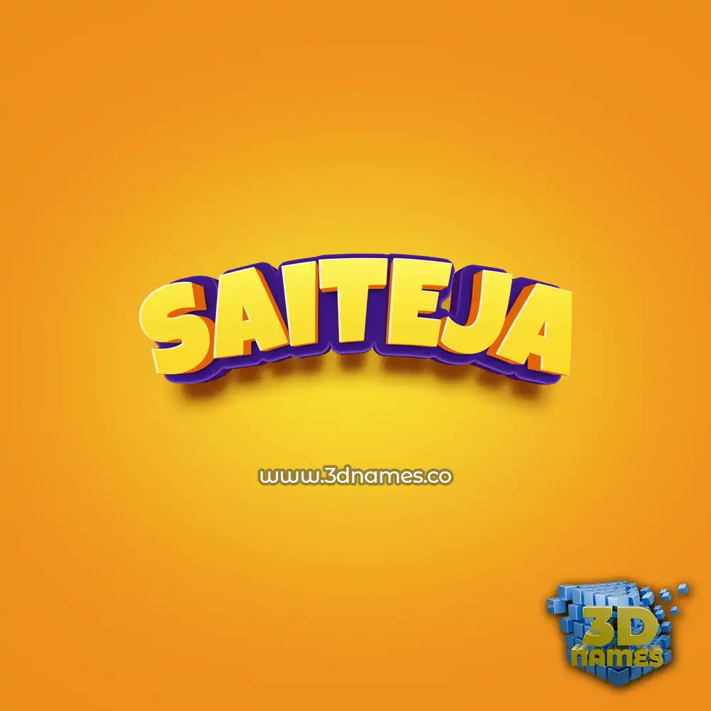 saiteja in Orange Toon style - 3D name wallpaper
