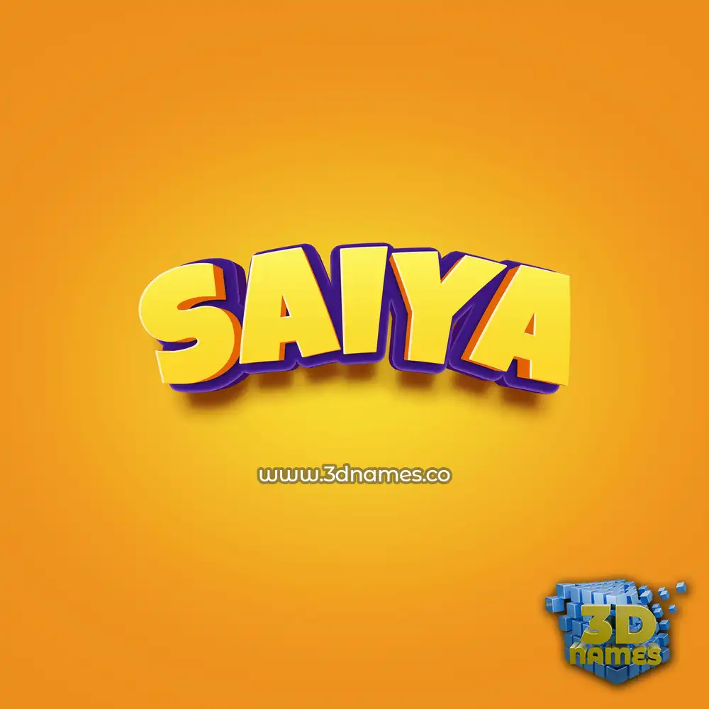 saiya in Orange Toon style - 3D name wallpaper