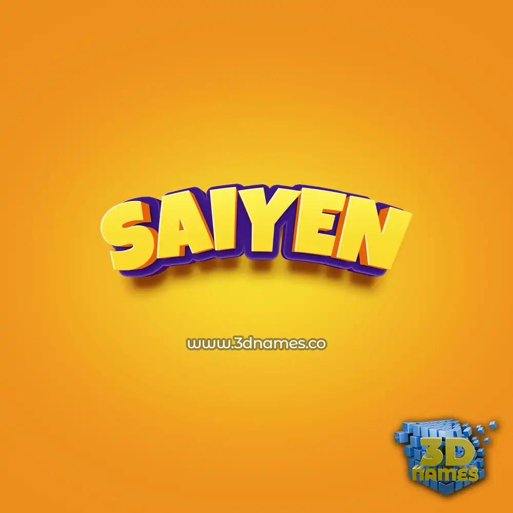 saiyen in Orange Toon style - 3D name wallpaper
