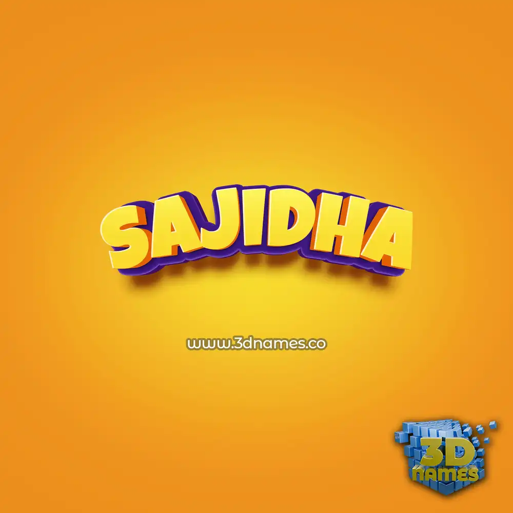 sajidha in Orange Toon style - 3D name wallpaper