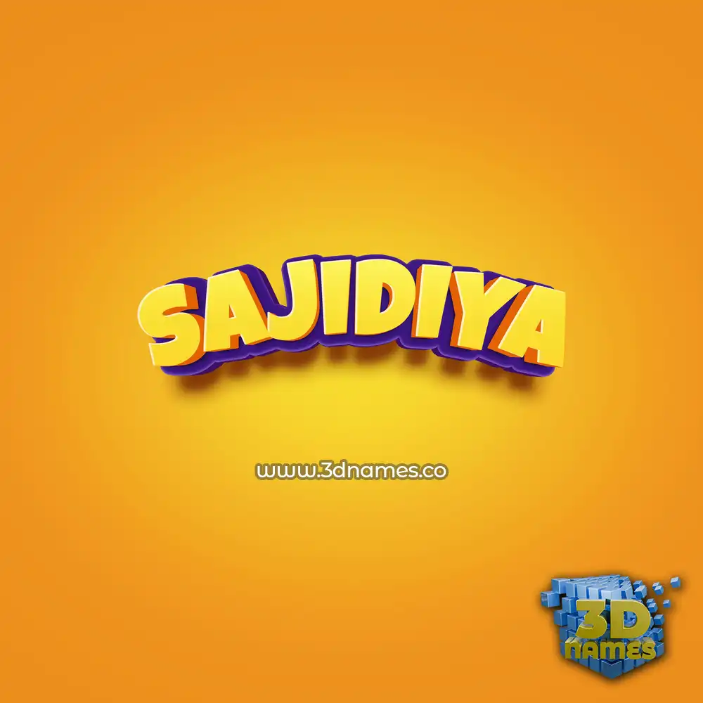 sajidiya in Orange Toon style - 3D name wallpaper