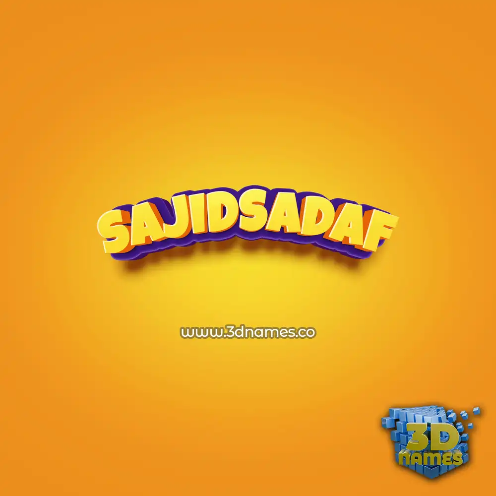 sajidsadaf in Orange Toon style - 3D name wallpaper