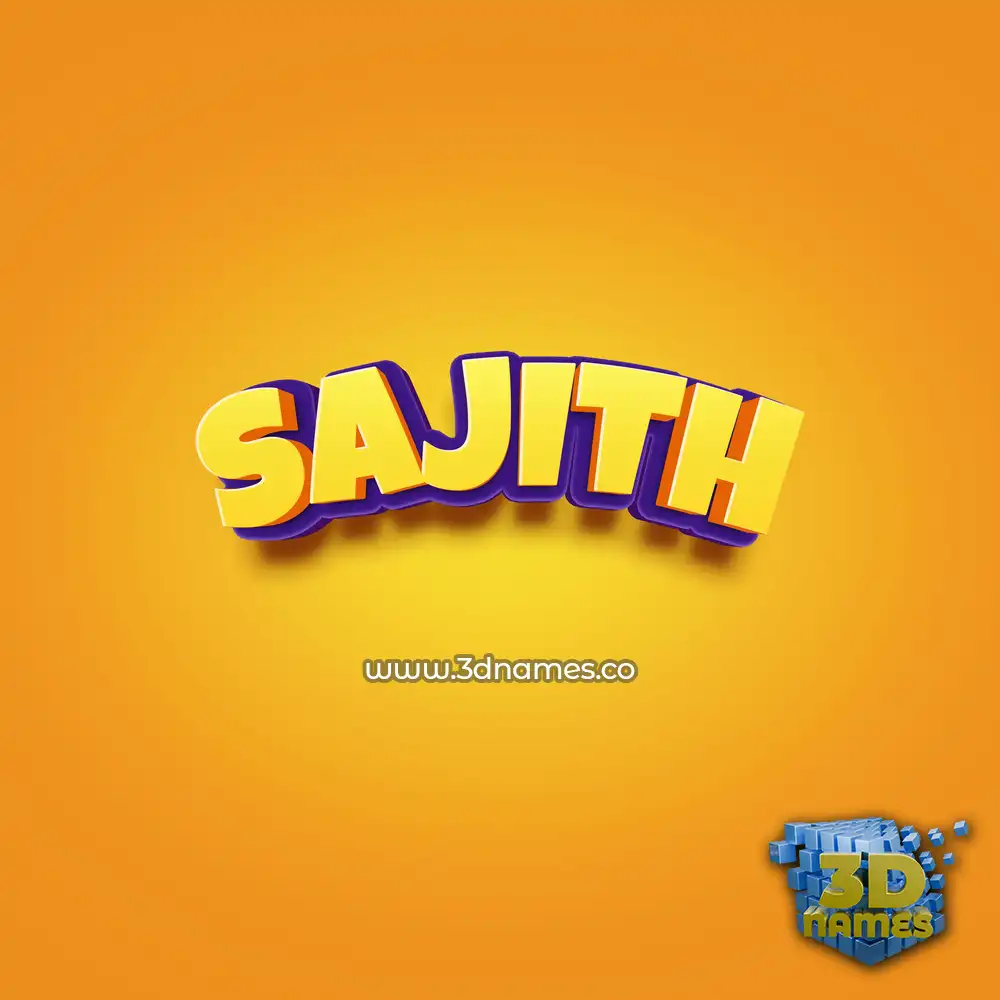 sajith in Orange Toon style - 3D name wallpaper