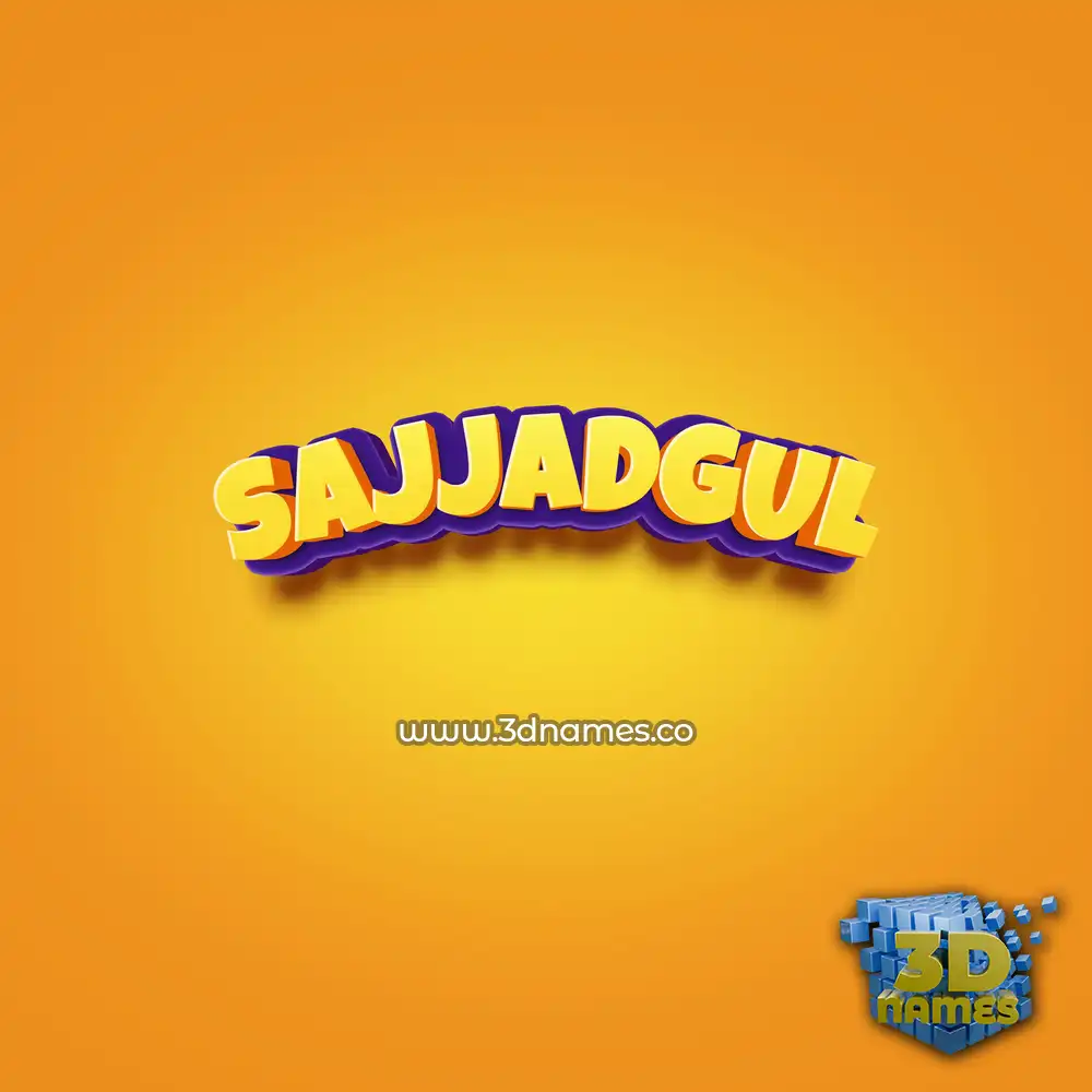 sajjadgul in Orange Toon style - 3D name wallpaper