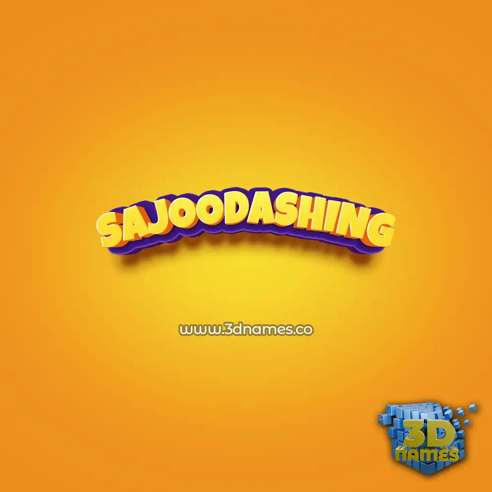 sajoodashing in Orange Toon style - 3D name wallpaper