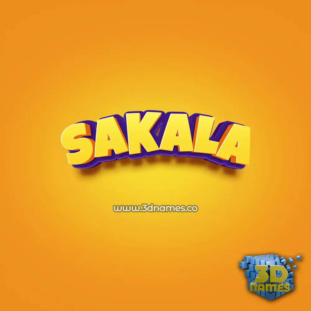 sakala in Orange Toon style - 3D name wallpaper