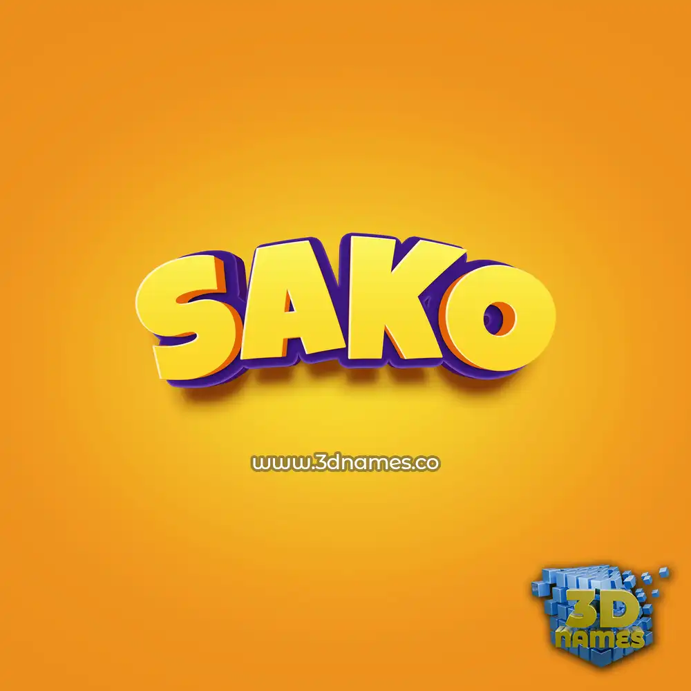 sako in Orange Toon style - 3D name wallpaper