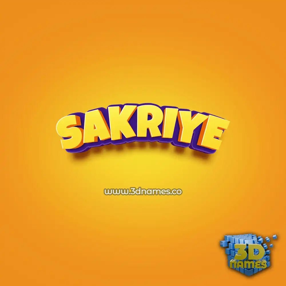 sakriye in Orange Toon style - 3D name wallpaper
