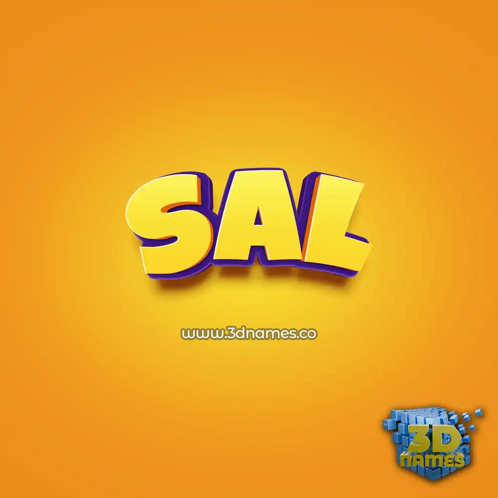 sal in Orange Toon style - 3D name wallpaper