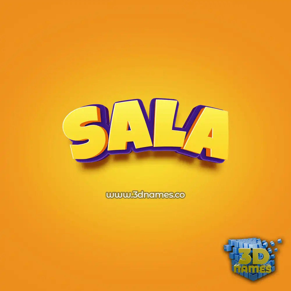 sala in Orange Toon style - 3D name wallpaper