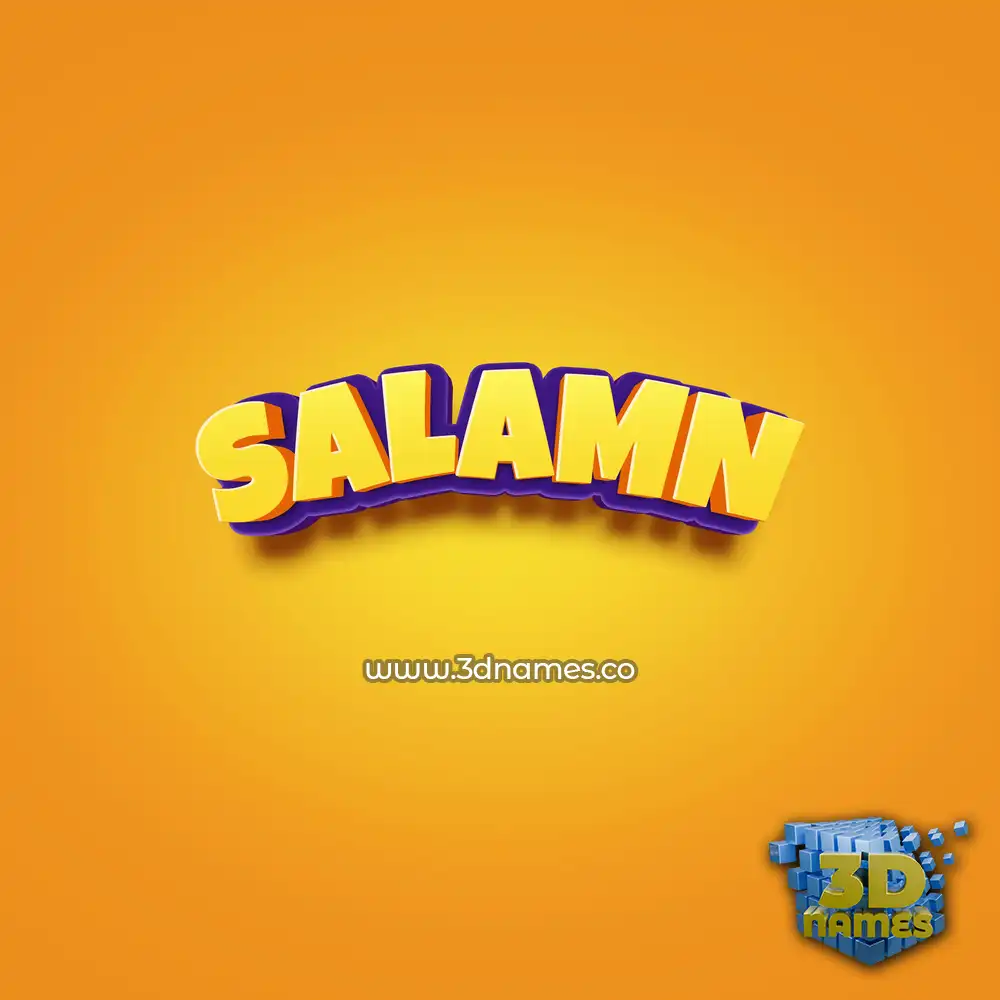 salamn in Orange Toon style - 3D name wallpaper