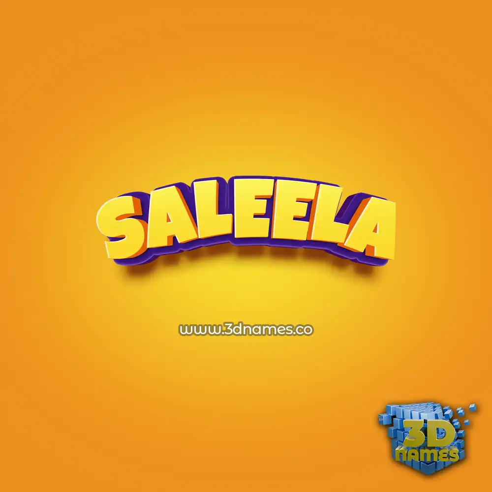 saleela in Orange Toon style - 3D name wallpaper