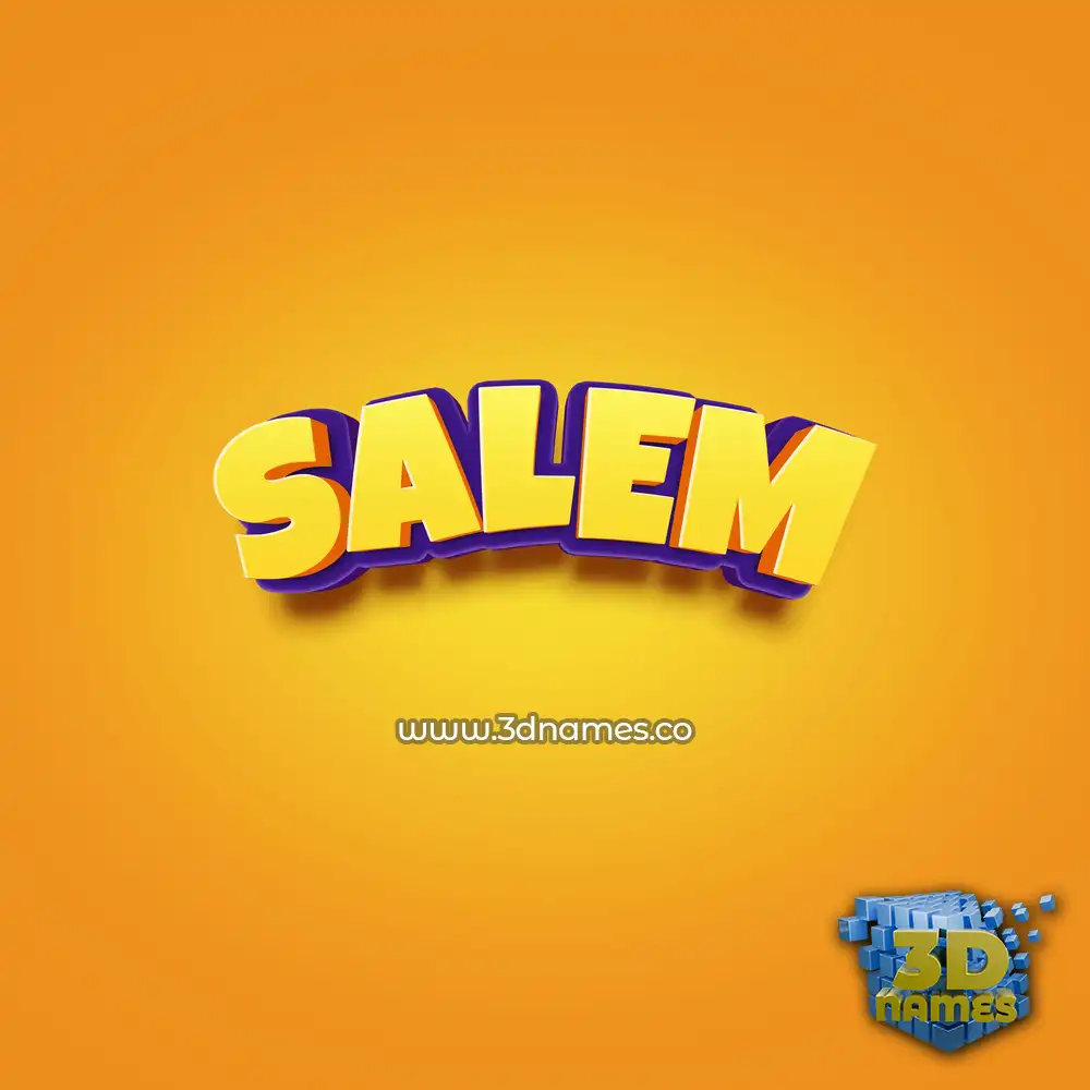 salem in Orange Toon style - 3D name wallpaper