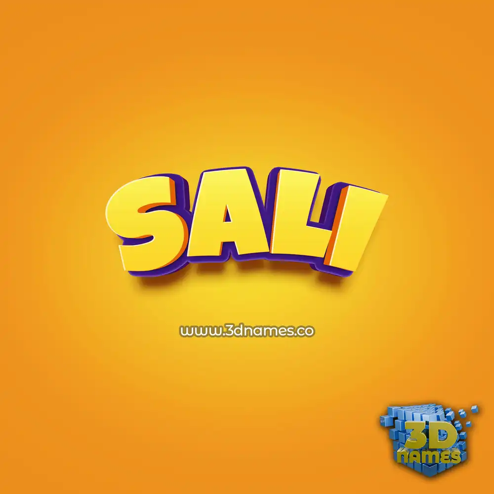 sali in Orange Toon style - 3D name wallpaper