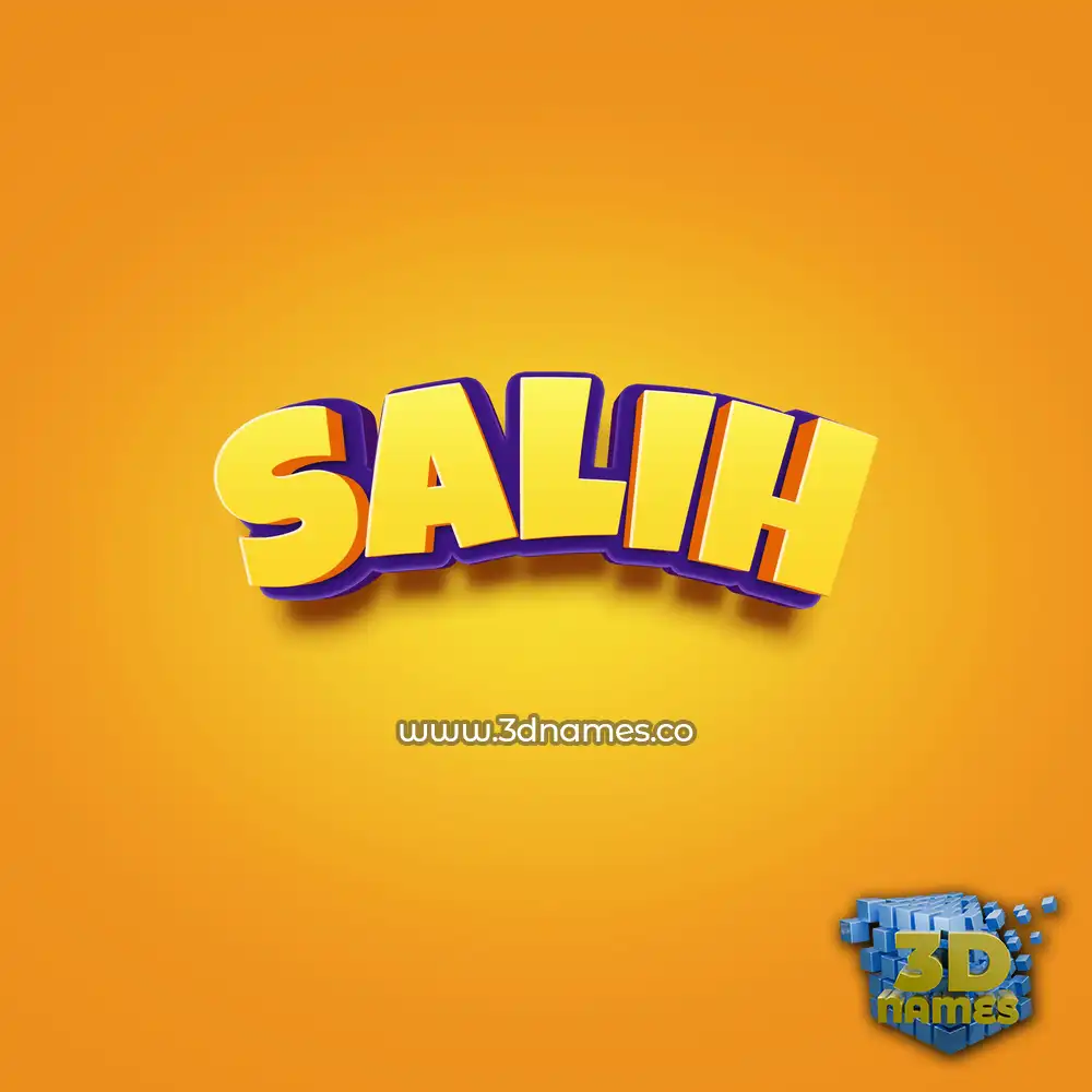 salih in Orange Toon style - 3D name wallpaper