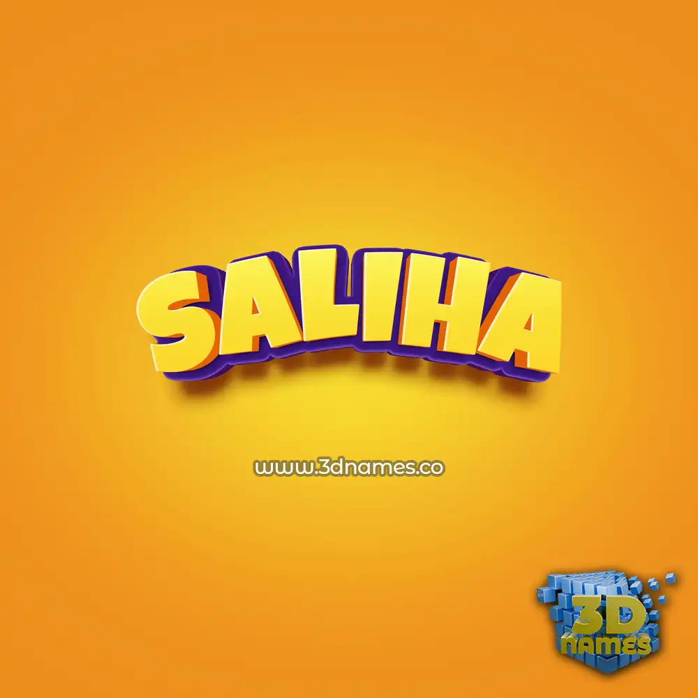 saliha in Orange Toon style - 3D name wallpaper