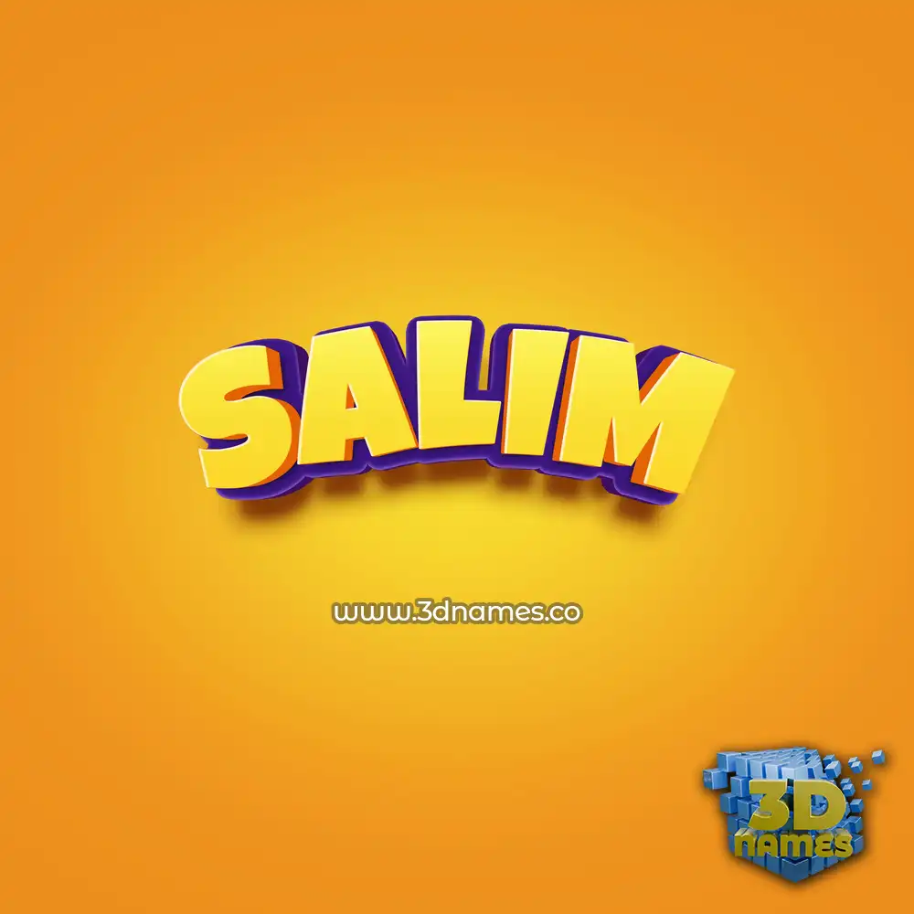 salim in Orange Toon style - 3D name wallpaper
