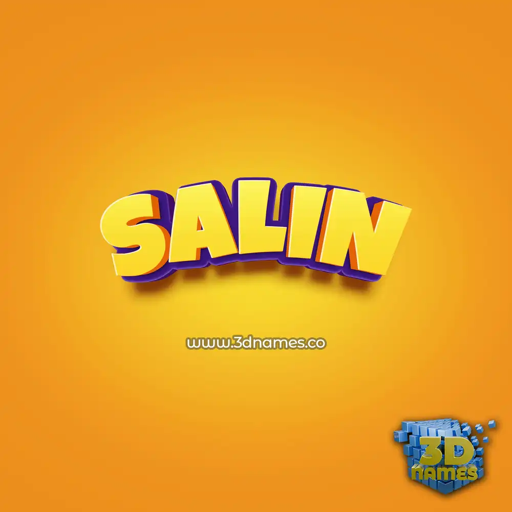 salin in Orange Toon style - 3D name wallpaper