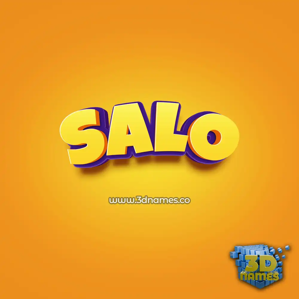 salo in Orange Toon style - 3D name wallpaper