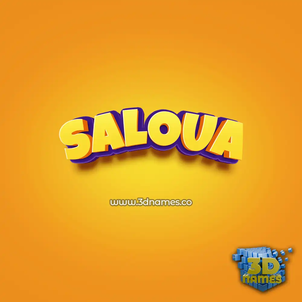 saloua in Orange Toon style - 3D name wallpaper