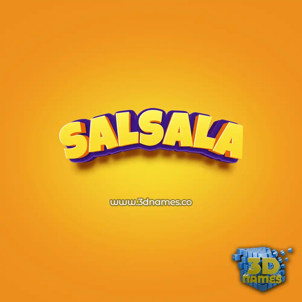 salsala in Orange Toon style - 3D name wallpaper