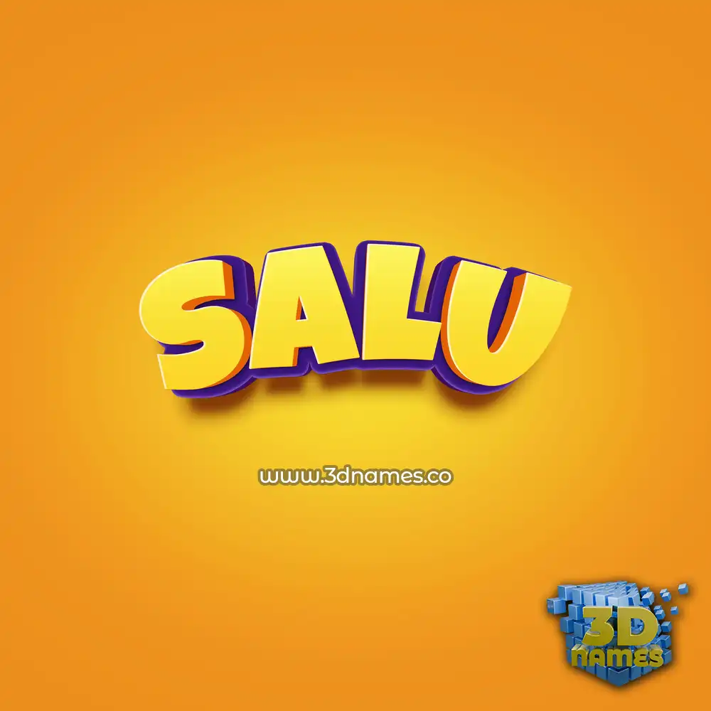 salu in Orange Toon style - 3D name wallpaper