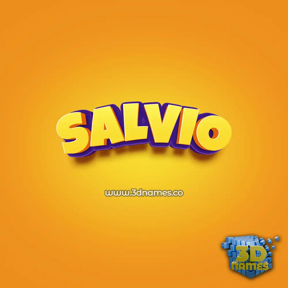 salvio in Orange Toon style - 3D name wallpaper